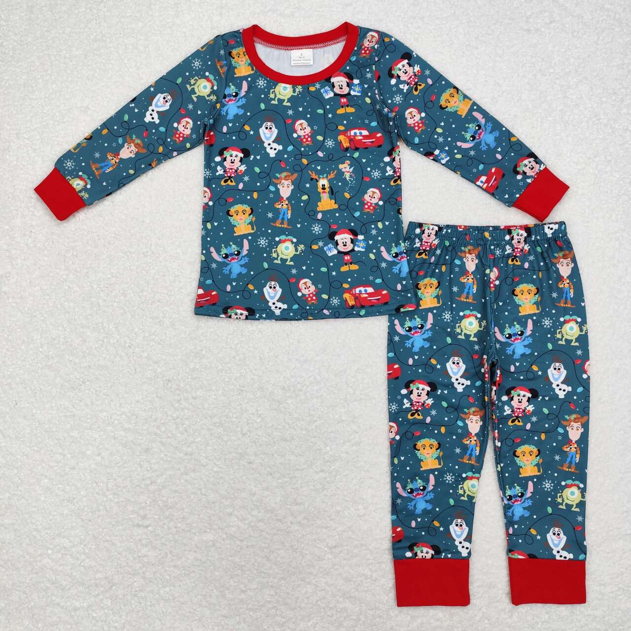 BLP0747 Christmas cartoon M car long sleeve pants boys pajamas