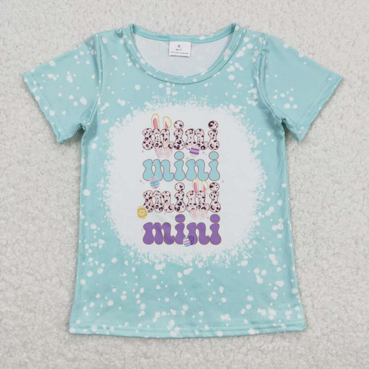 GT0448 Easter Rabbit Mini Blue Short Sleeve Girls Top