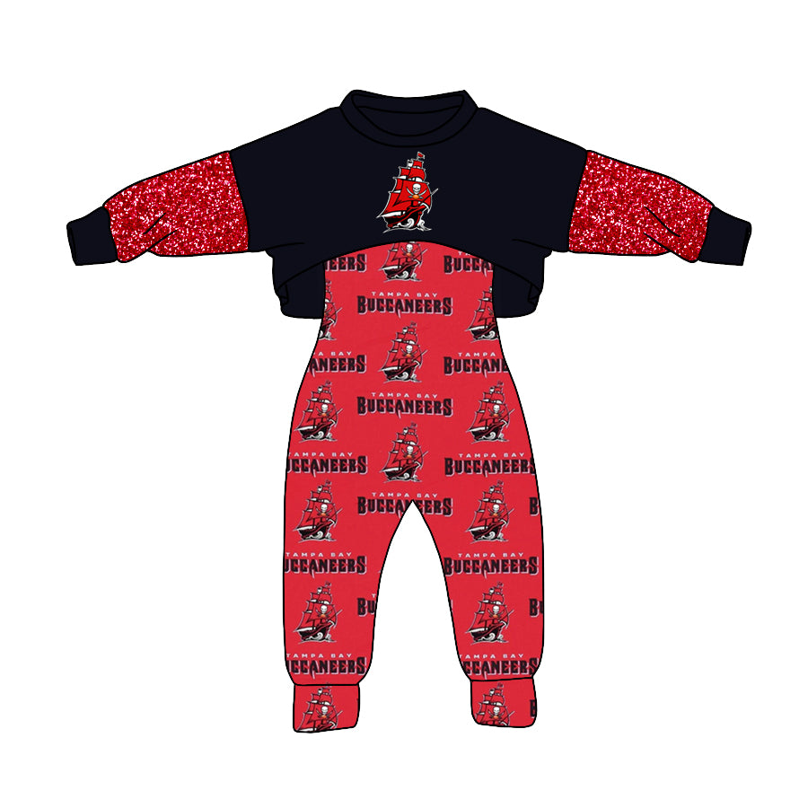 custom S 9.13 Red black long sleeve jumpsuit set
