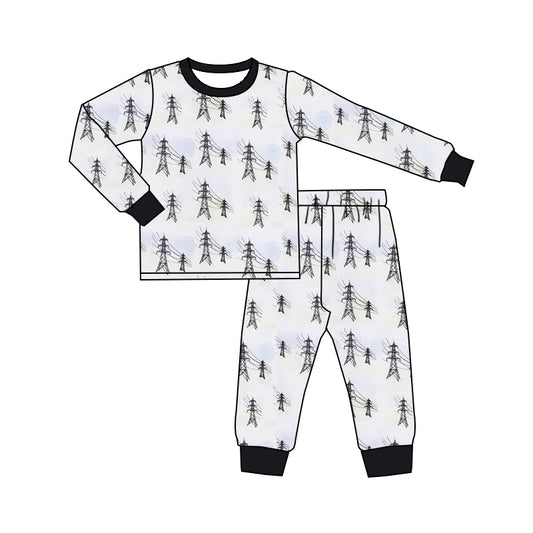 custom style lineman white short sleeve pants boys set