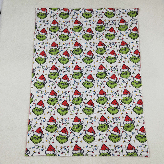 BL0222 Christmas green face light baby blanket