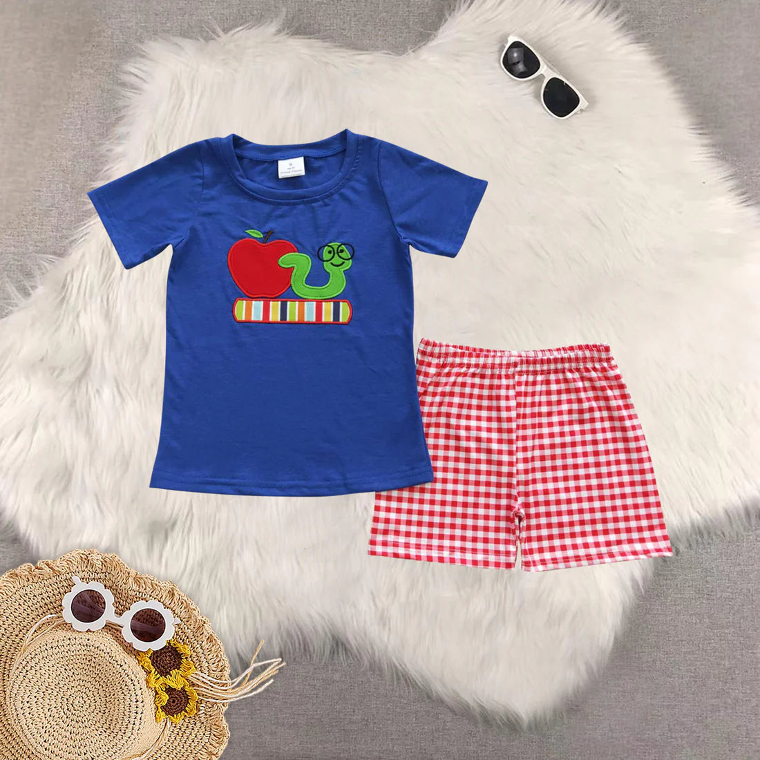 Embroidery back to school set RTS Sibling Clothes