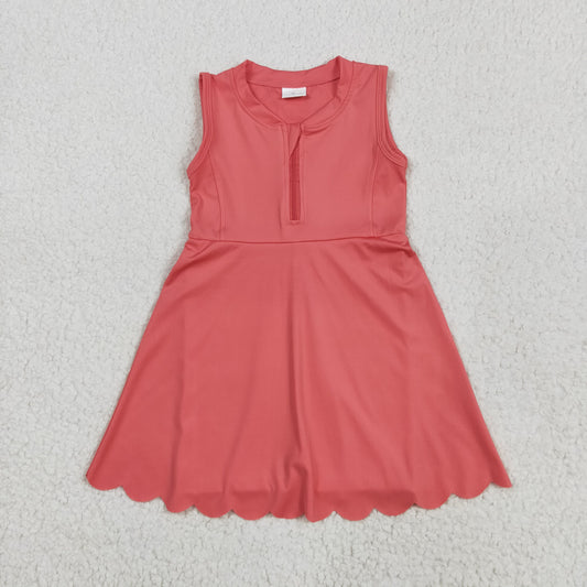 GSD2091 yoga watermelon red zipper sleeveless with shorts girls dress