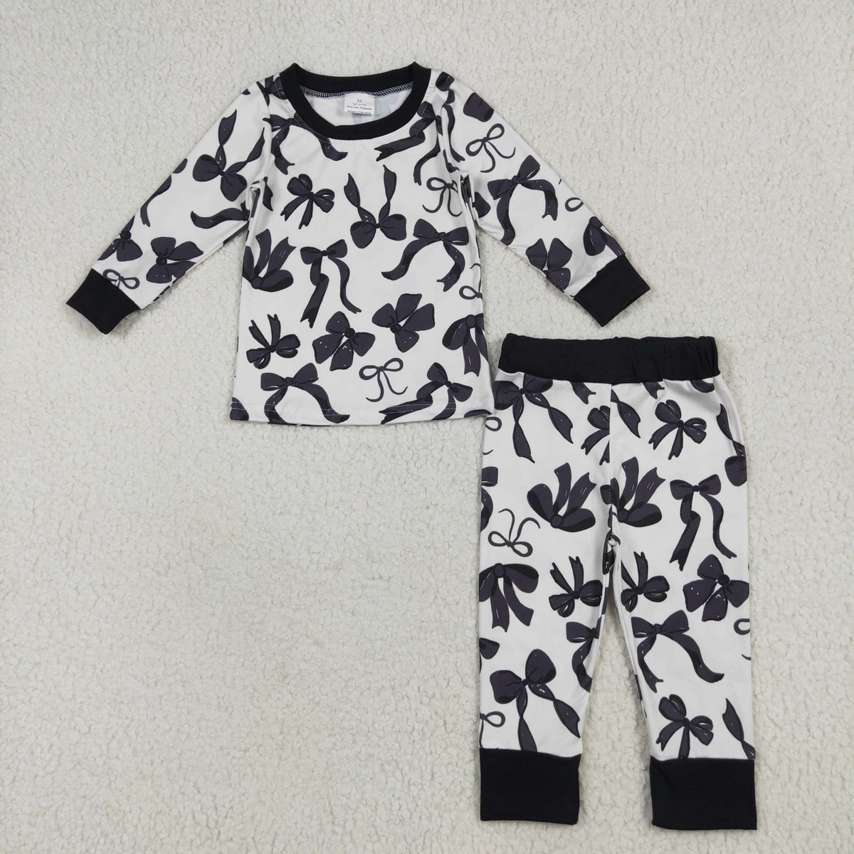 black bows pajamas/romper RTS sibling clothes