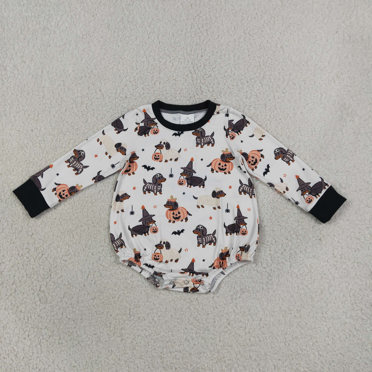 LR3238 Halloween Dog Long Sleeve Boys Romper