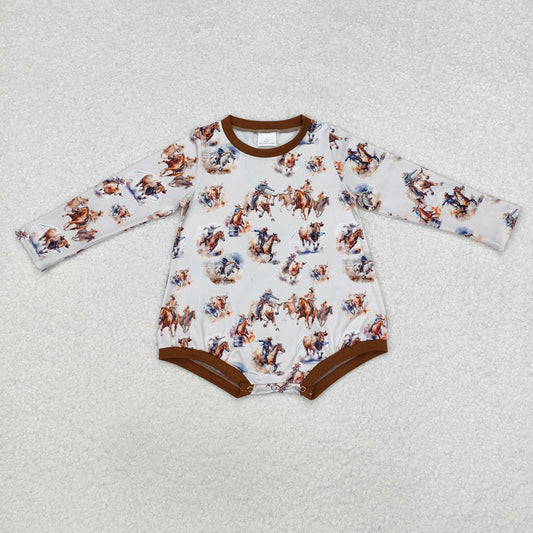 LR1866 Western rodeo long sleeve boys romper