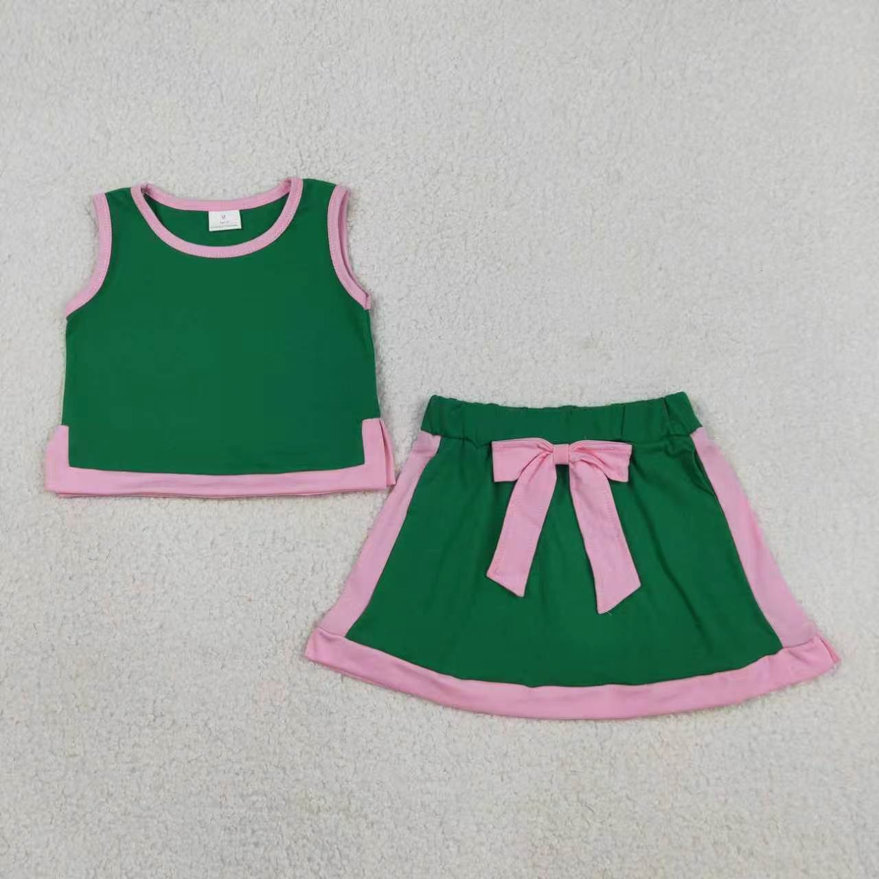 Solid Color Skorts Girls Set Sibling Clothes RTS