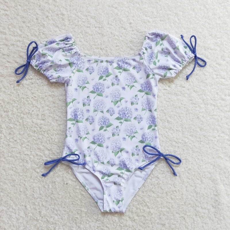 purple flowers swimsuits RTS sibling clothes