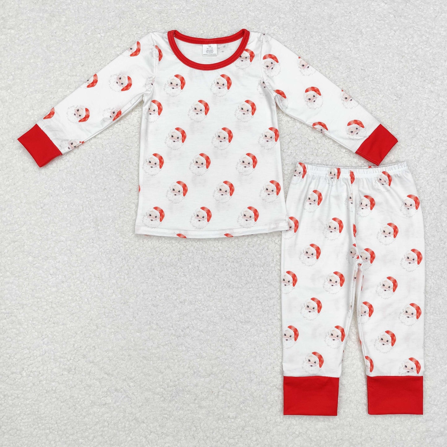 bamboo BLP0751 Christmas Santa long sleeve pants kids pajamas