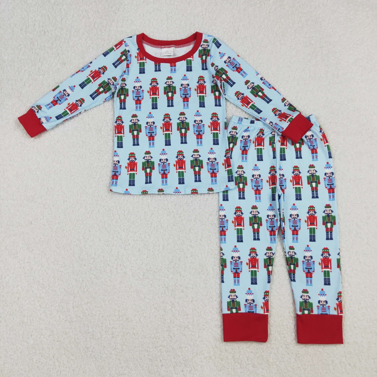 BLP1242 Christmas soldier blue long sleeve pants boys pajamas
