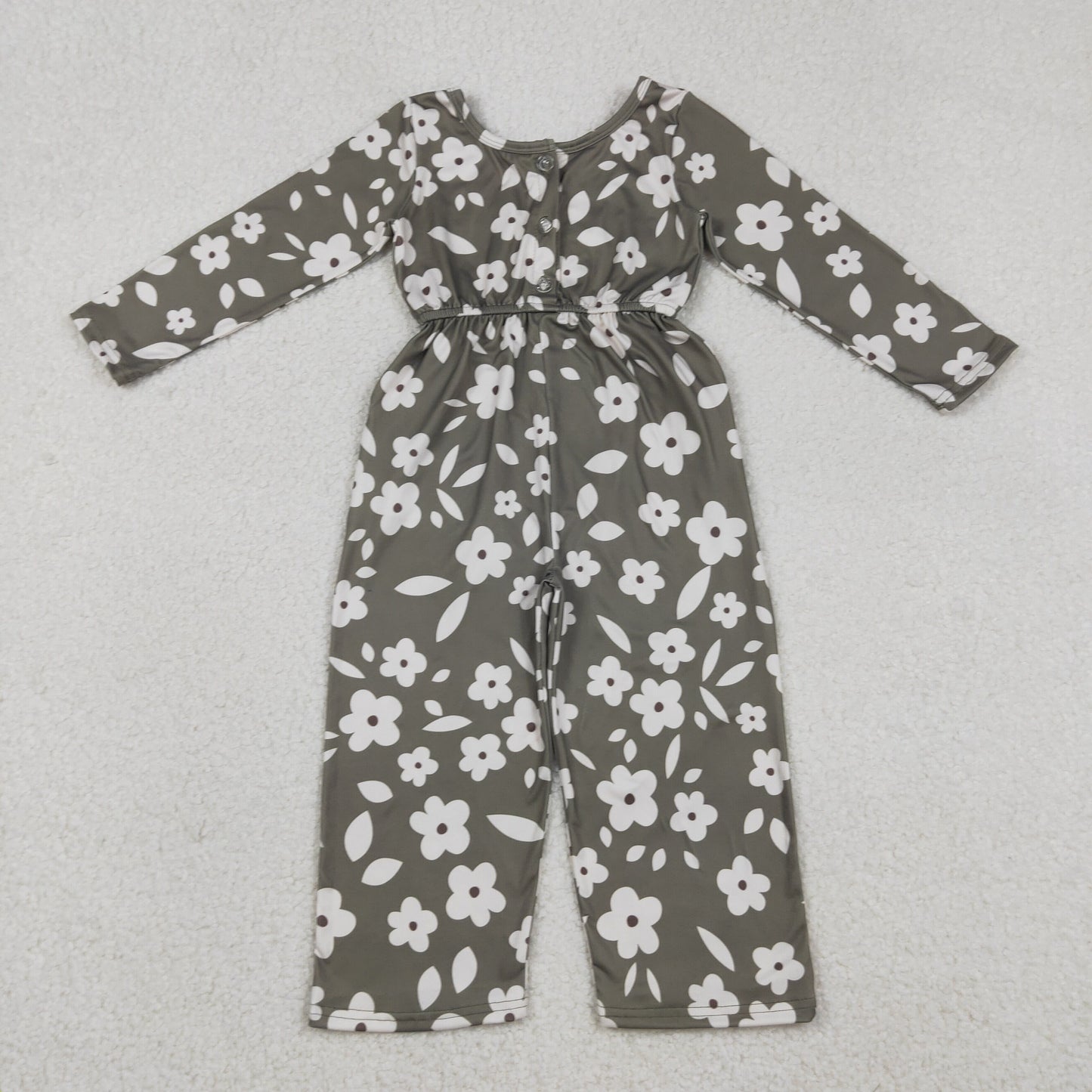 LR2828 flowers green long sleeve girls jumpsuits