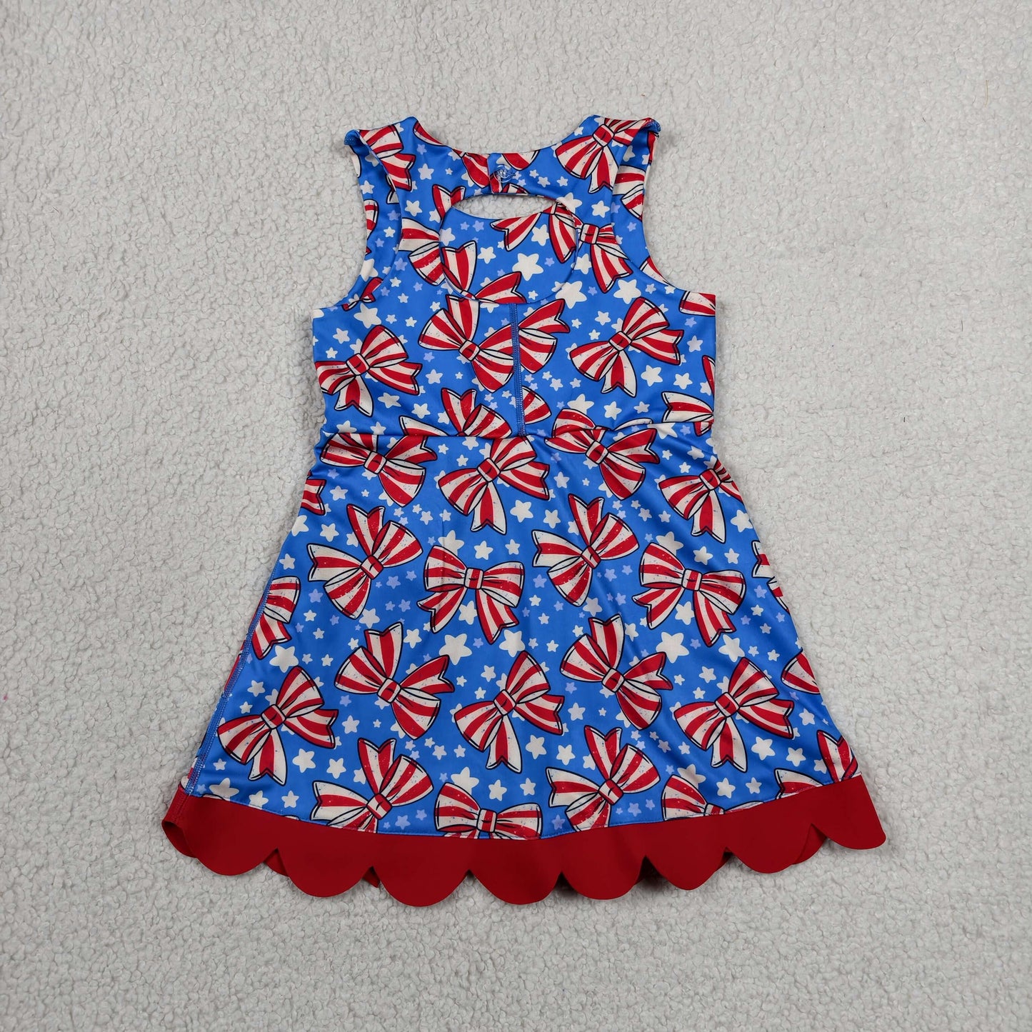 GSD3925 Yoga July 4th Blue Red Bows Skorts Girls Dress