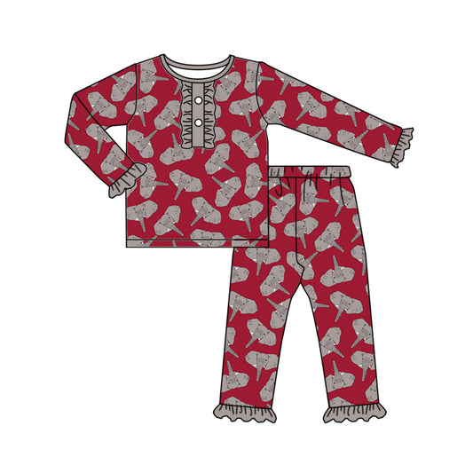 custom football team alabama maroon long sleeve pants girls pajamas