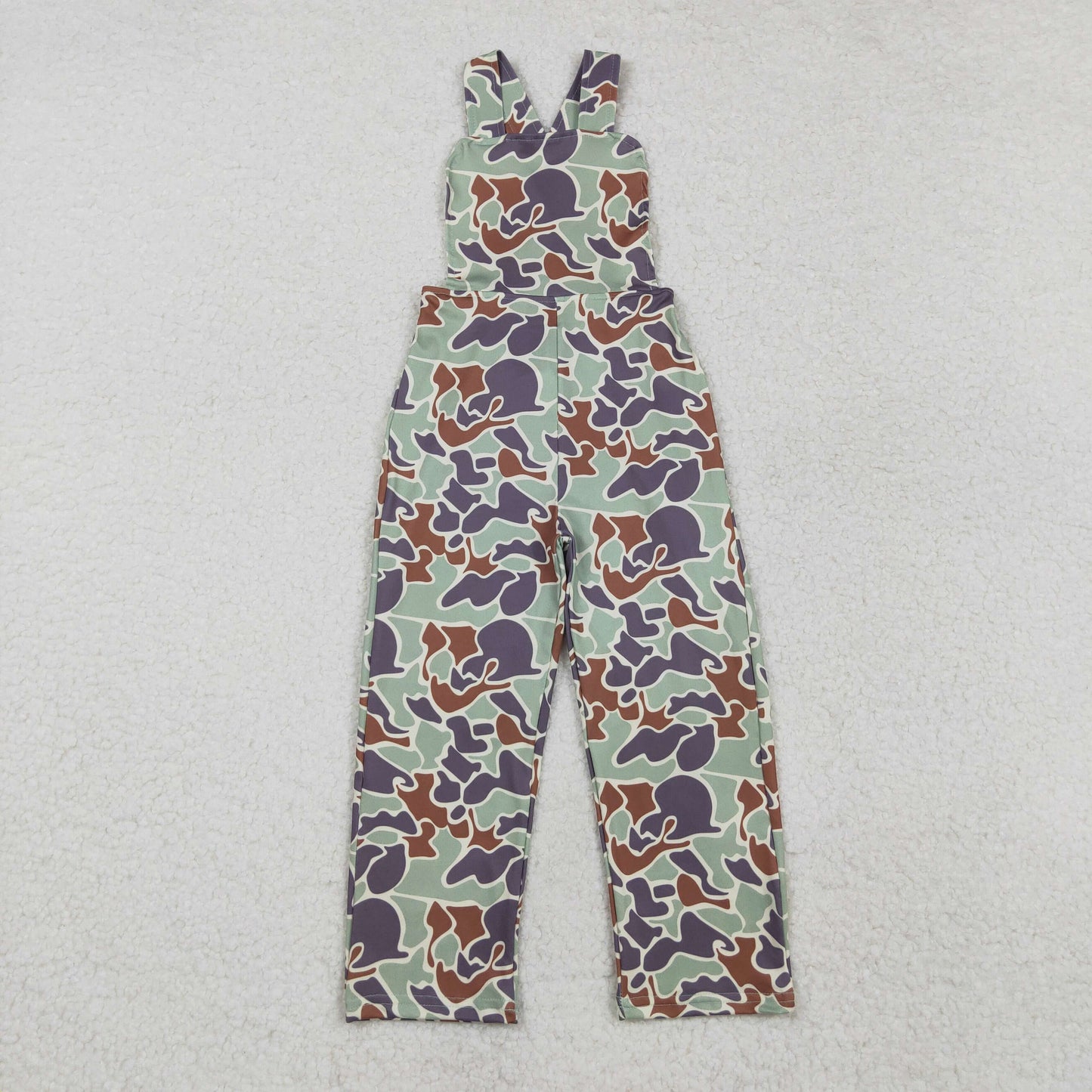 SR2006 dark green camo sleeveless boys jumpsuits