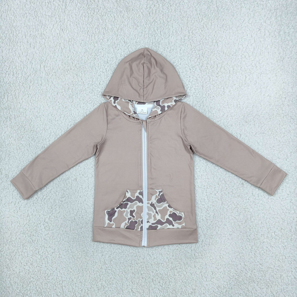 GT1144 hunting deer camo brown hoodie long sleeve girls coat