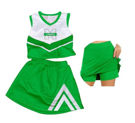 custom S 8.15 Green sleeveless skirt girls set