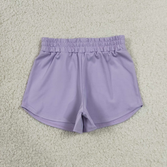 Yoga SS0895 Solid Color Purple Girls Shorts