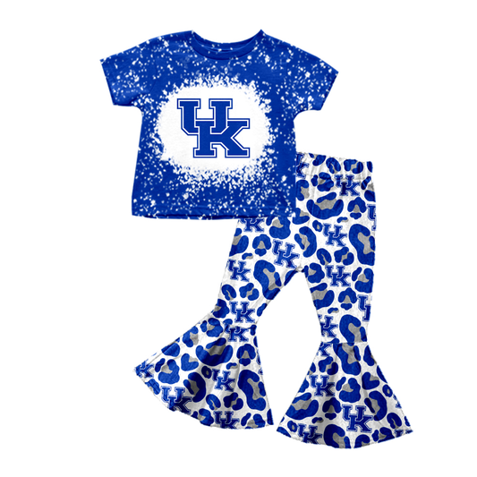 custom S 8.16 Team blue short sleeve pants girls set