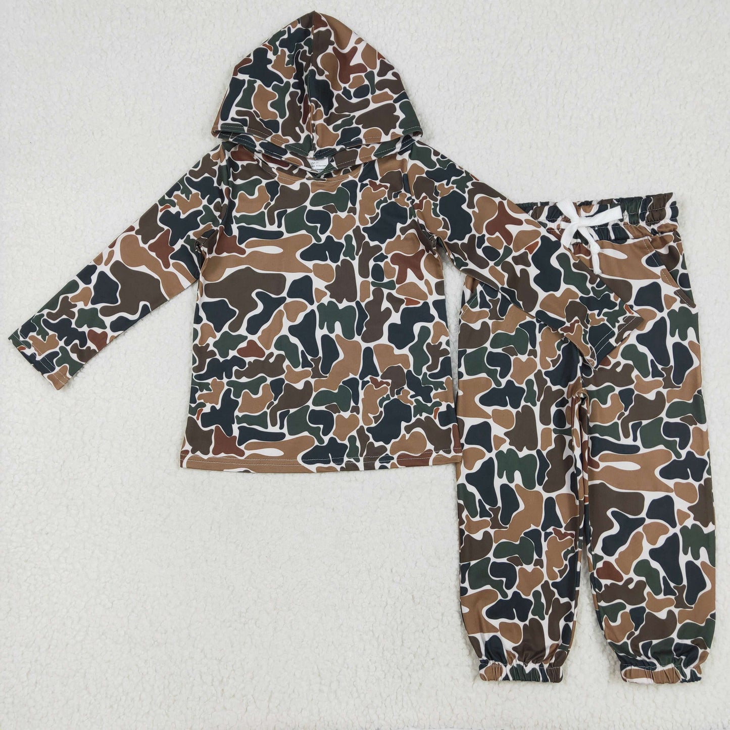 BLP1063 camo old school camo long sleeve hoodie pants boys set