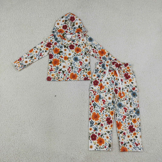 GLP3321 Flowers Hoodie Long Sleeve Pants Girls Set