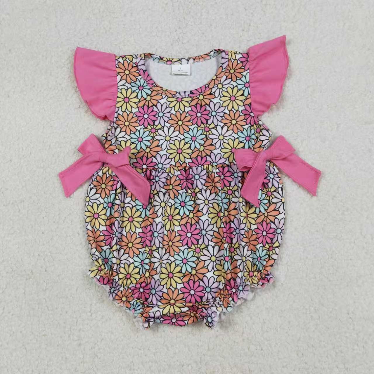 Flowers Bow Set/Romper Sibling Clothes RTS
