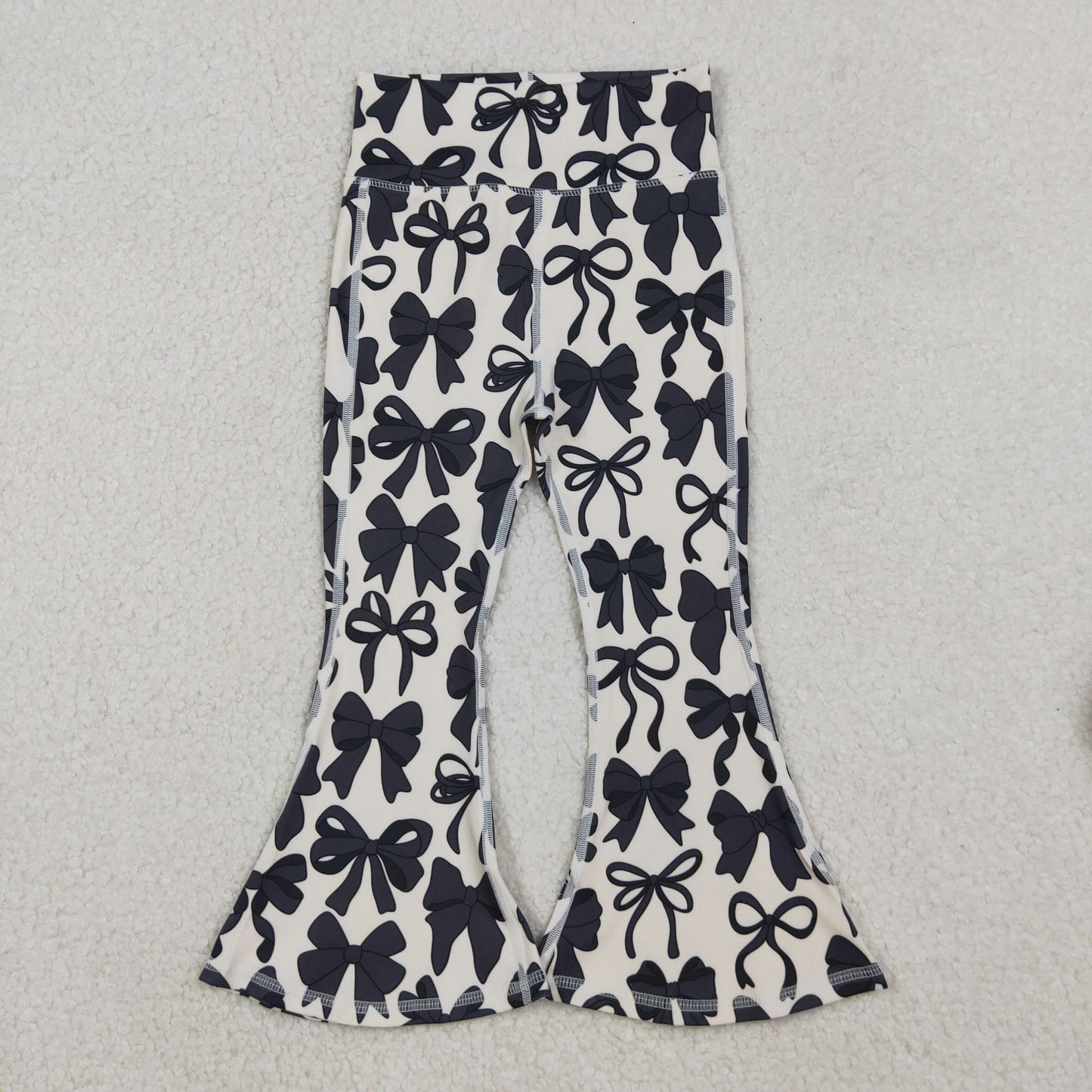 P0775 yoga black bows girls pants