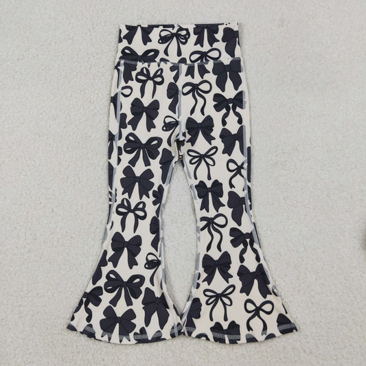 P0775 yoga black bows girls pants