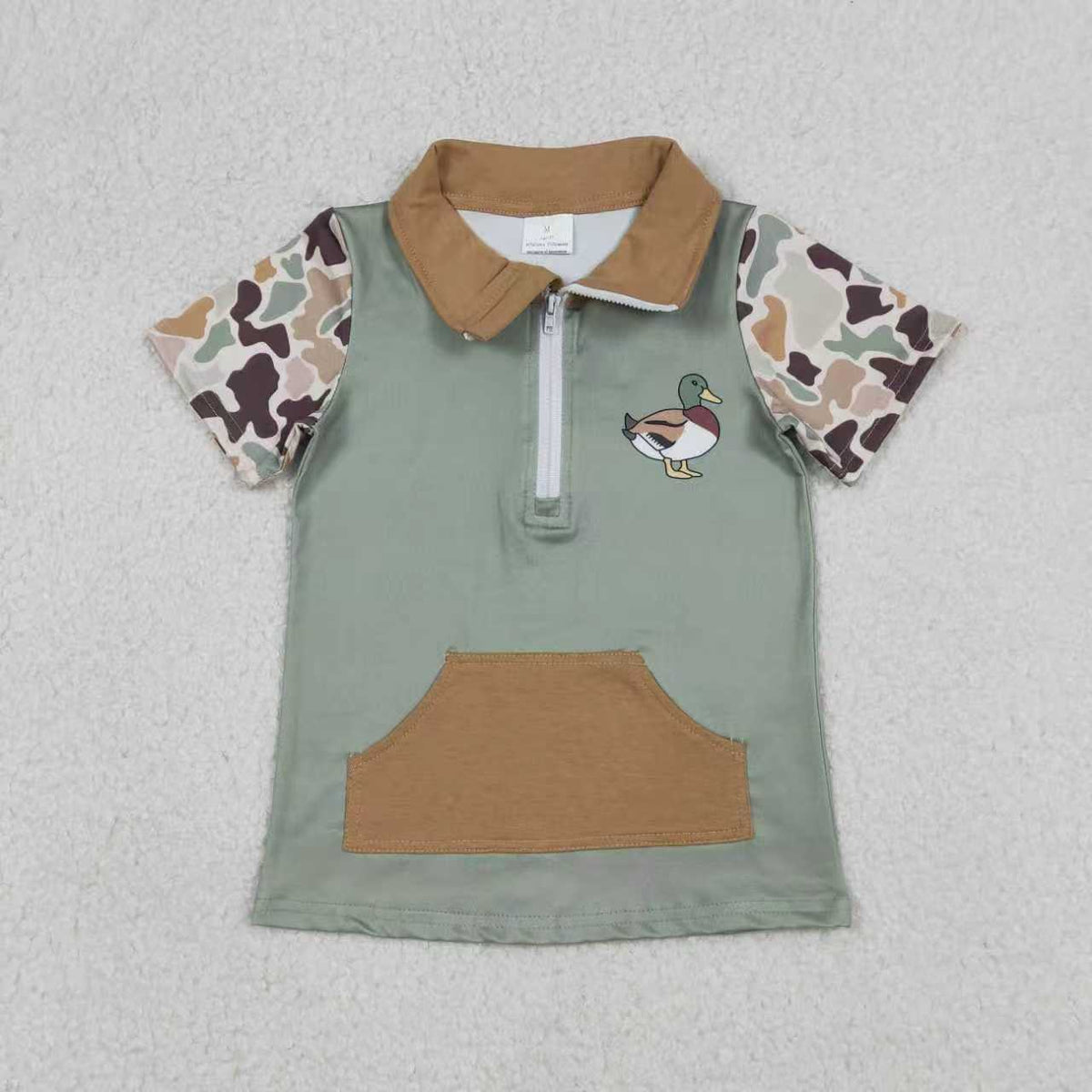 Hunting Style Pocket Zipper Boys Top Sibling Clothes RTS