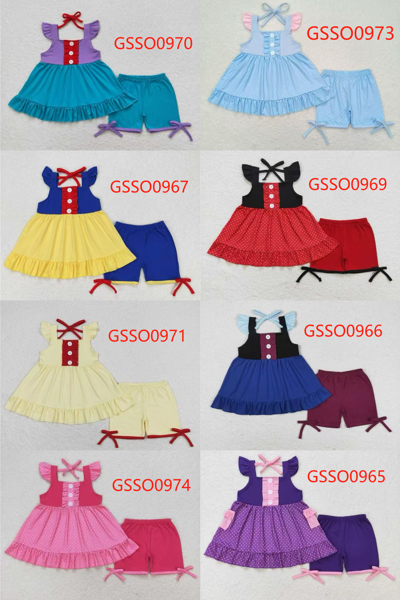 cartoon princess girls set RTS Sibling Clothes