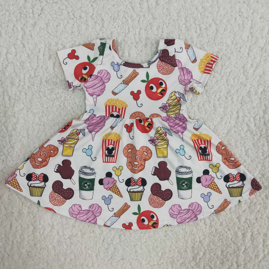 A11-24 Cartoon short sleeve girls dress