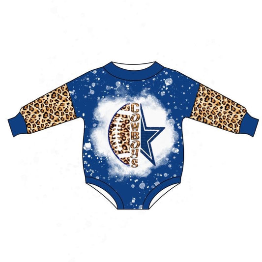 custom S 9.2 Cowboys star leopard kids romper