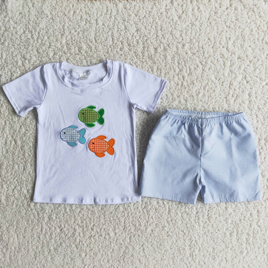 A6-14 Boys Embroidery Fish Set