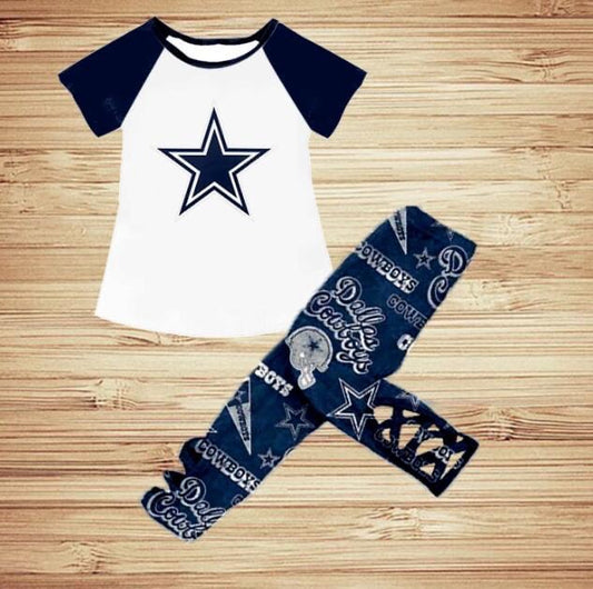 custom S 9.2 Cowboys star short sleeve girls set