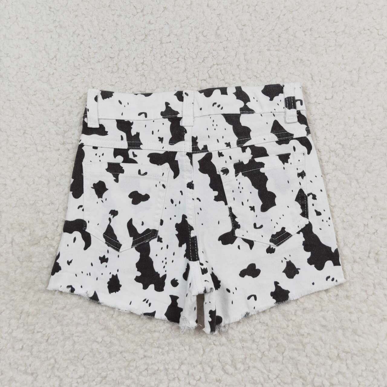SS0332 cow print denim shorts girls shorts