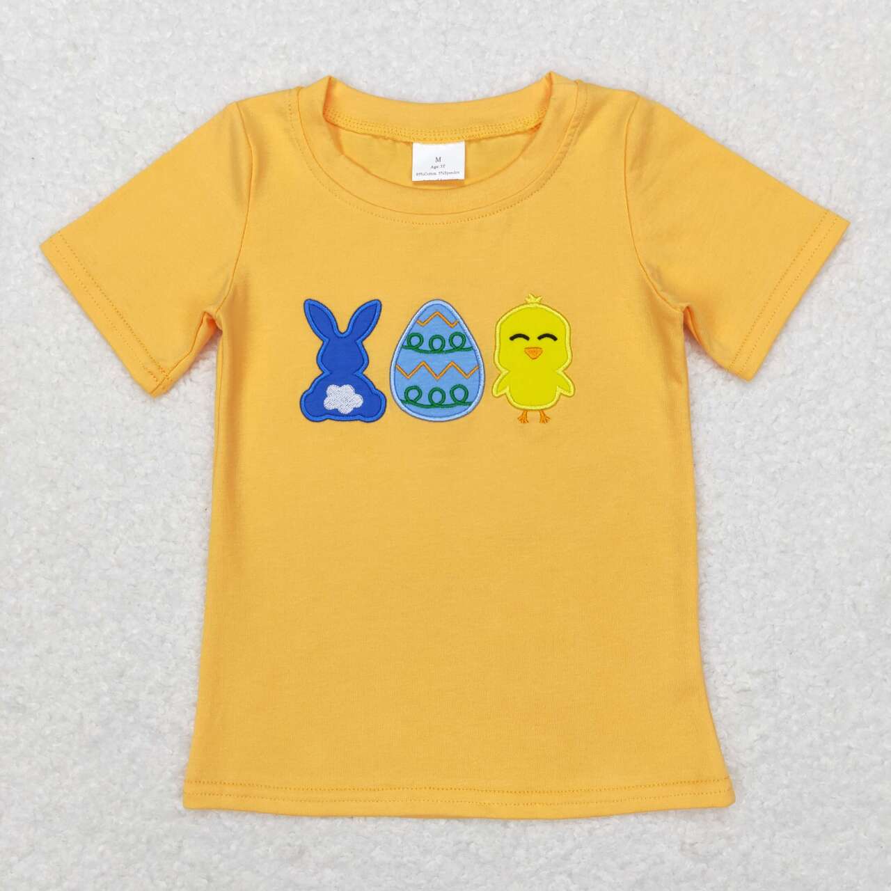 BT0425 Easter rabbit egg orange short sleeve boys t-shirt