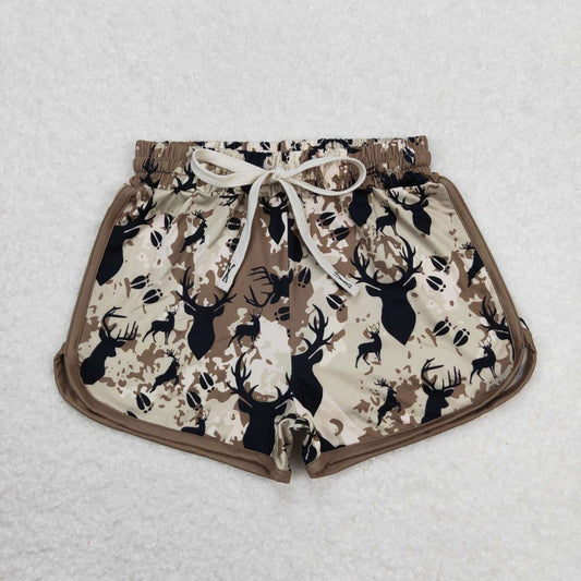 SS0144 Hunting deer camo girls shorts