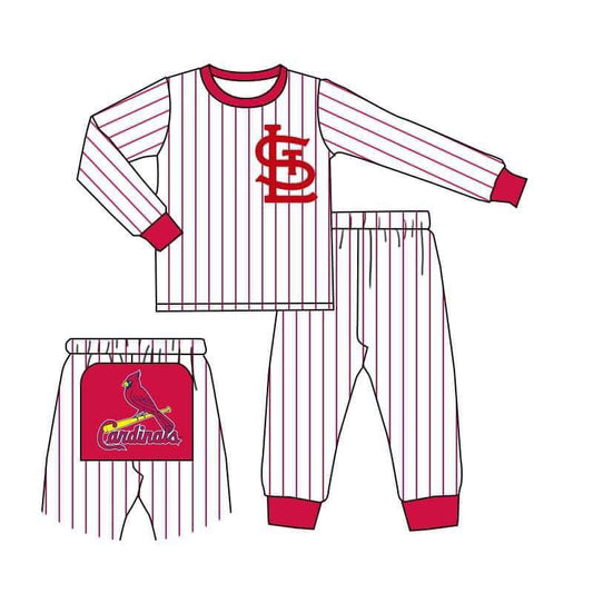 custom S 8.23 Red long sleeve pants kids set