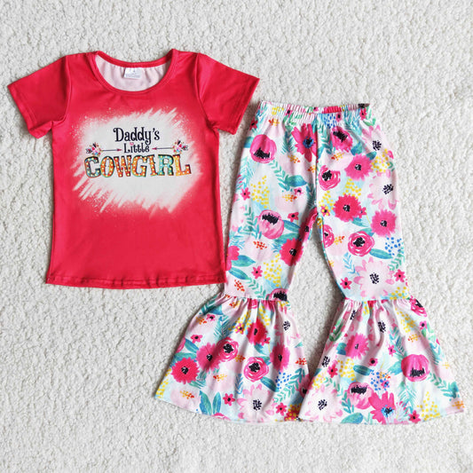 $2.99 B1-26 Daddy's Cowgirl Flower Print Girls Outfits