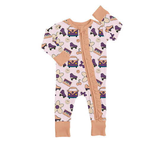 custom S 9.2 Bus flowers smile kids romper
