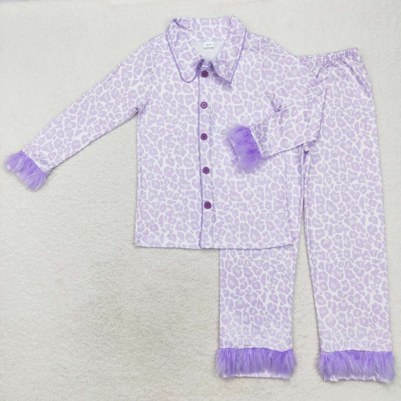 GLP1263 purple leopard long sleeve pants adult pajamas