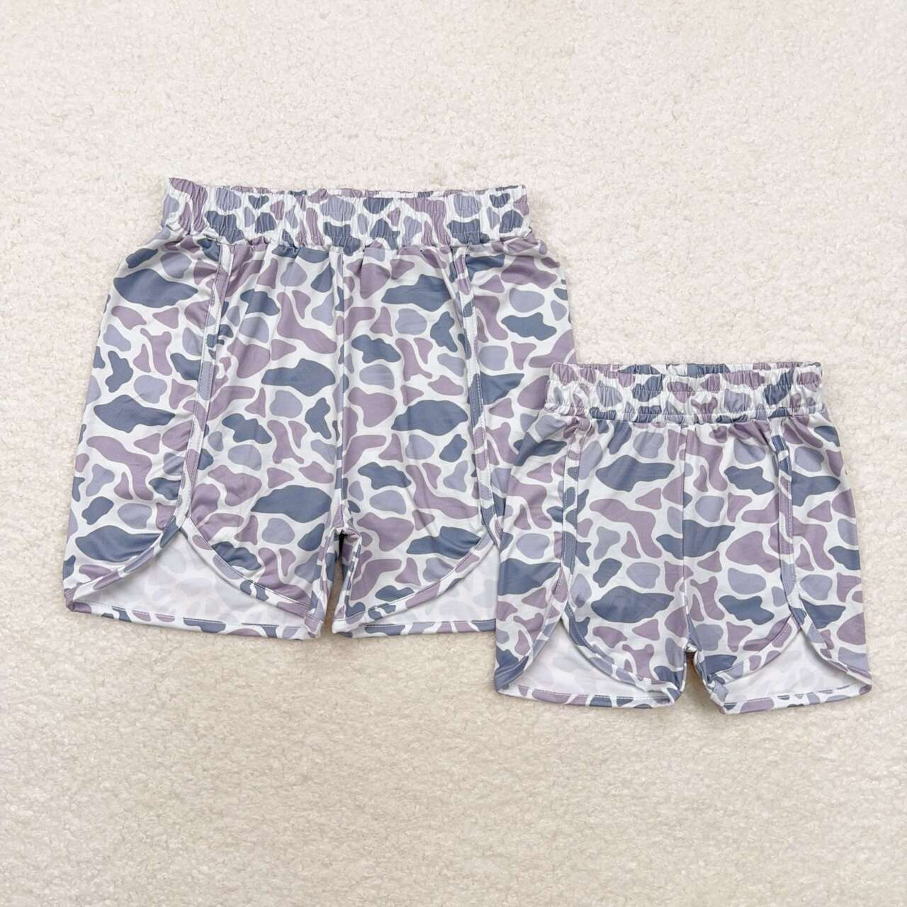 grey camo mama and me shorts sibling clothes RTS