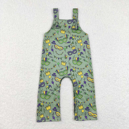 SR0601 Mardi Gras cartoon green sleeveless kids romper