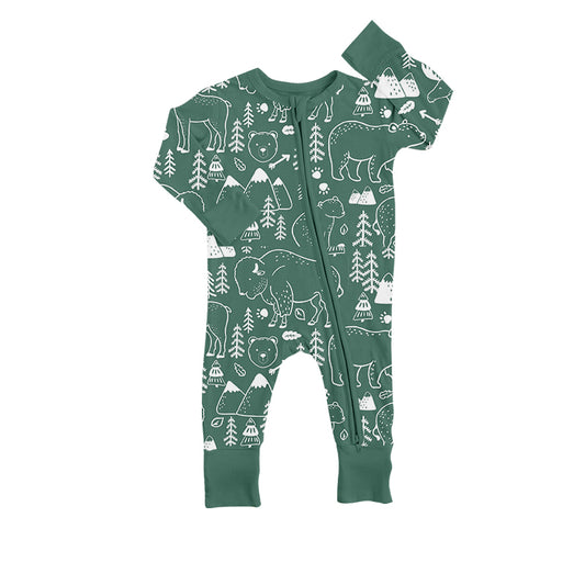 custom S 9.2 Bear cow green kids romper