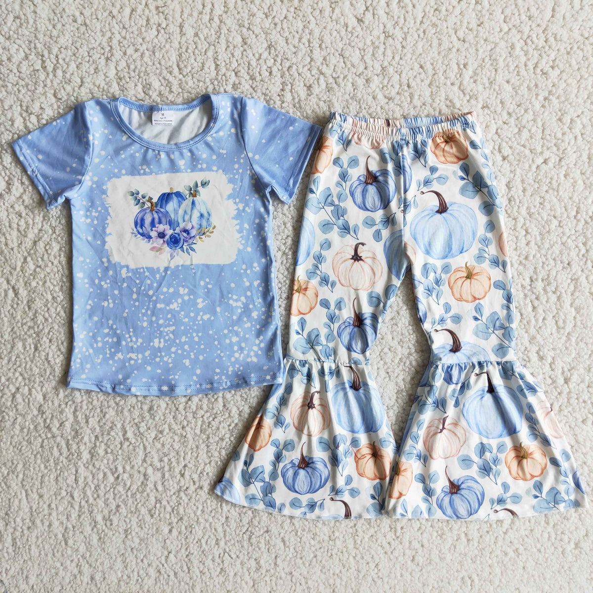 B9-13 Orange long sleeve pants girls set