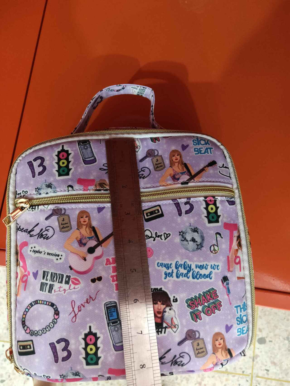 BA0229 Taylor country singer purple lunch bag 8.5*8.5*3.2 inches