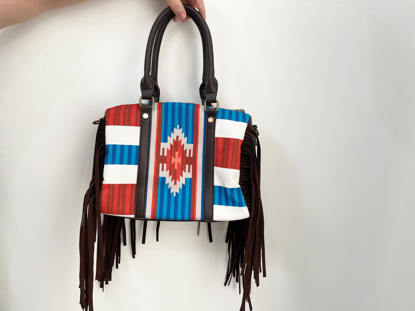 preorder BA0104 Blue & Red Tassels Bag