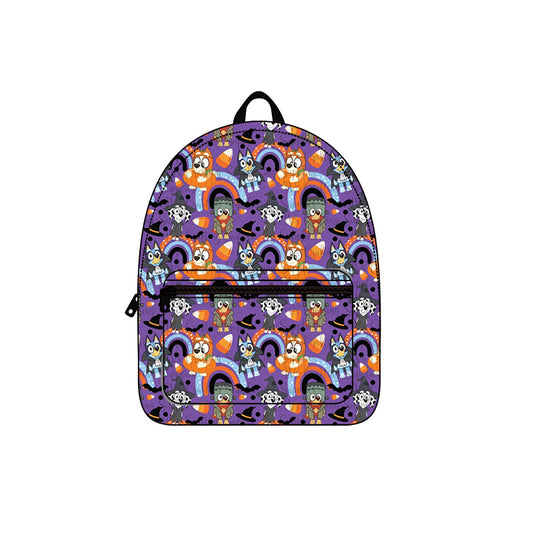 preorder BA0208 Halloween blue dog cartoon purple kids bag