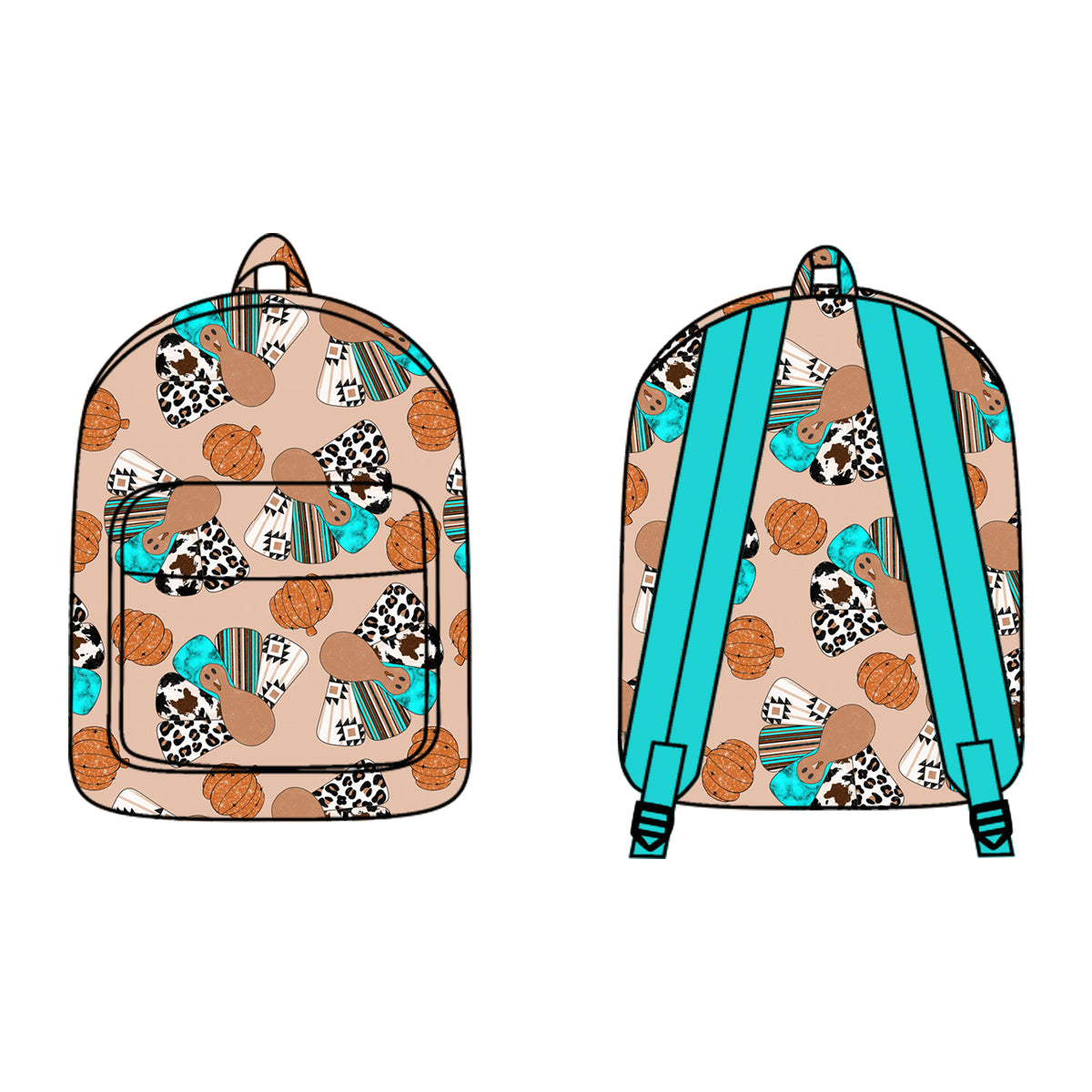 preorder BA0214 Western pumpkin kids bag