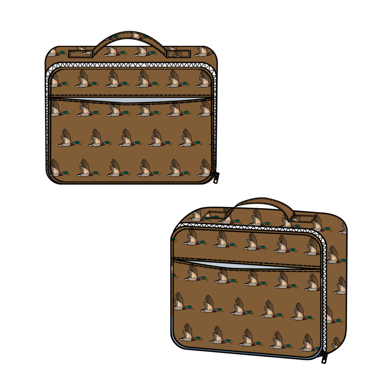 preorder BA0256 mallard duck brown lunch bag lunchbox