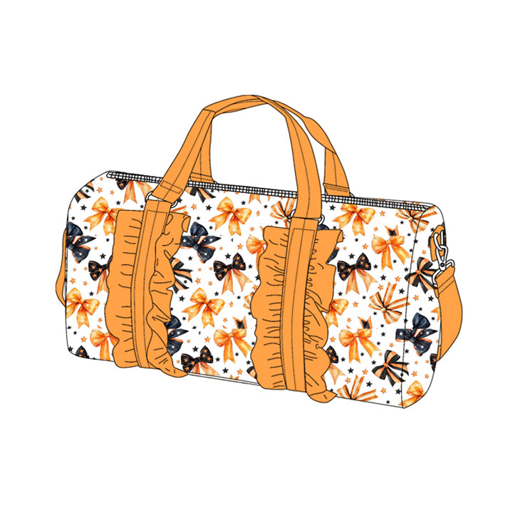 preorder BA0314 Halloween black/orange bows ruffles bag